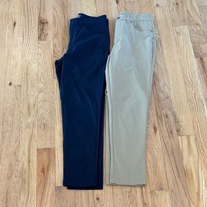 Men's Navy and Beige Performance Chinos